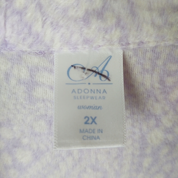 Adonna sleepwear pajama shirt long sleeve purple 🟣 size 2X - Picture 8 of 10